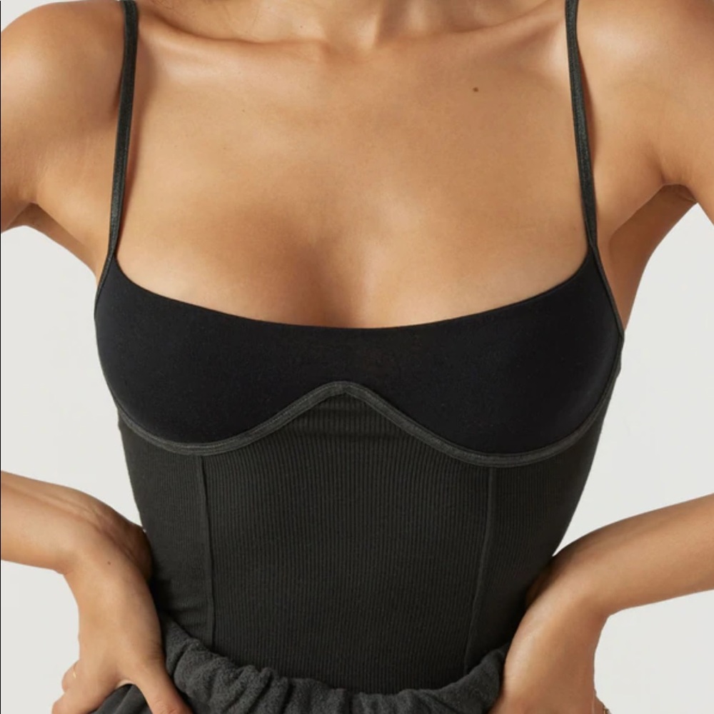 JOAH BROWN CORSET TANK-MODAL FABRIC- MADE IN USA-LOS ANGELES